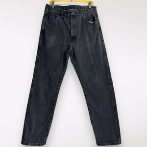 VTG 90s‎ Rustler Black Jeans Women's Size 36X32 Large High Rise Denim Dark Wash